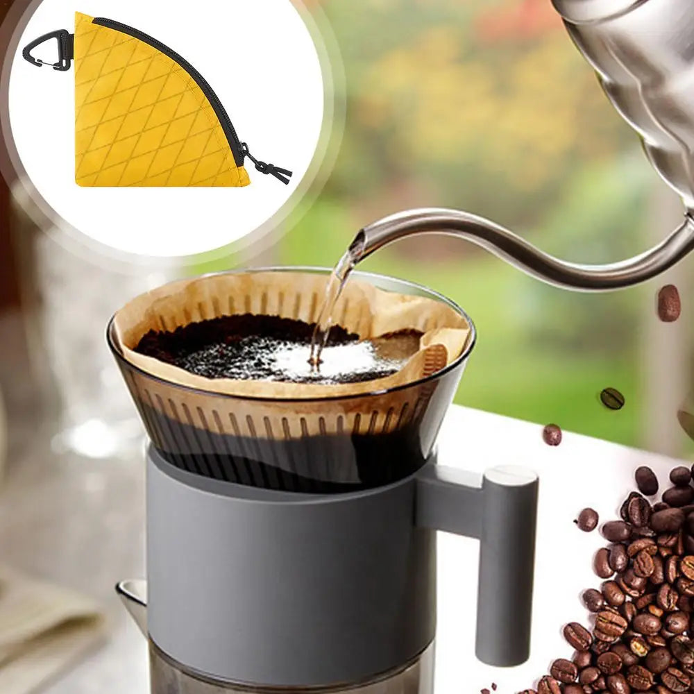 Waterproof Coffee Filter Storage Pouch - Dustproof Reusable Bag for Home, Camping & Hiking