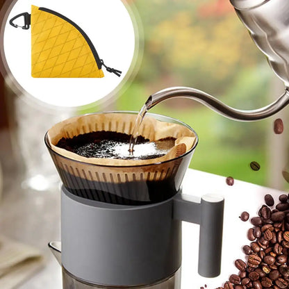 Waterproof Coffee Filter Storage Pouch - Dustproof Reusable Bag for Home, Camping & Hiking