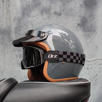 Retro 3/4 Open-Face Motorcycle Helmet - Semi-Open Cross-Country Winter Riding Helmet