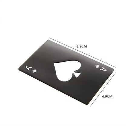 Stainless Steel Playing Card Bottle Opener - Ace of Spades Credit Card Size Beer & Wine Opener