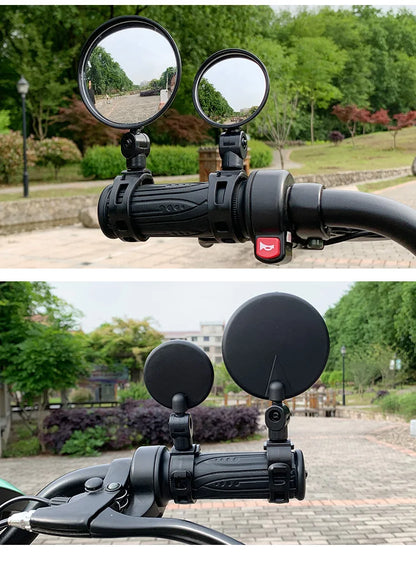2PCS Universal Bike Handlebar Mirror - 360° Adjustable Rotatable Rearview for MTB & Road Bikes