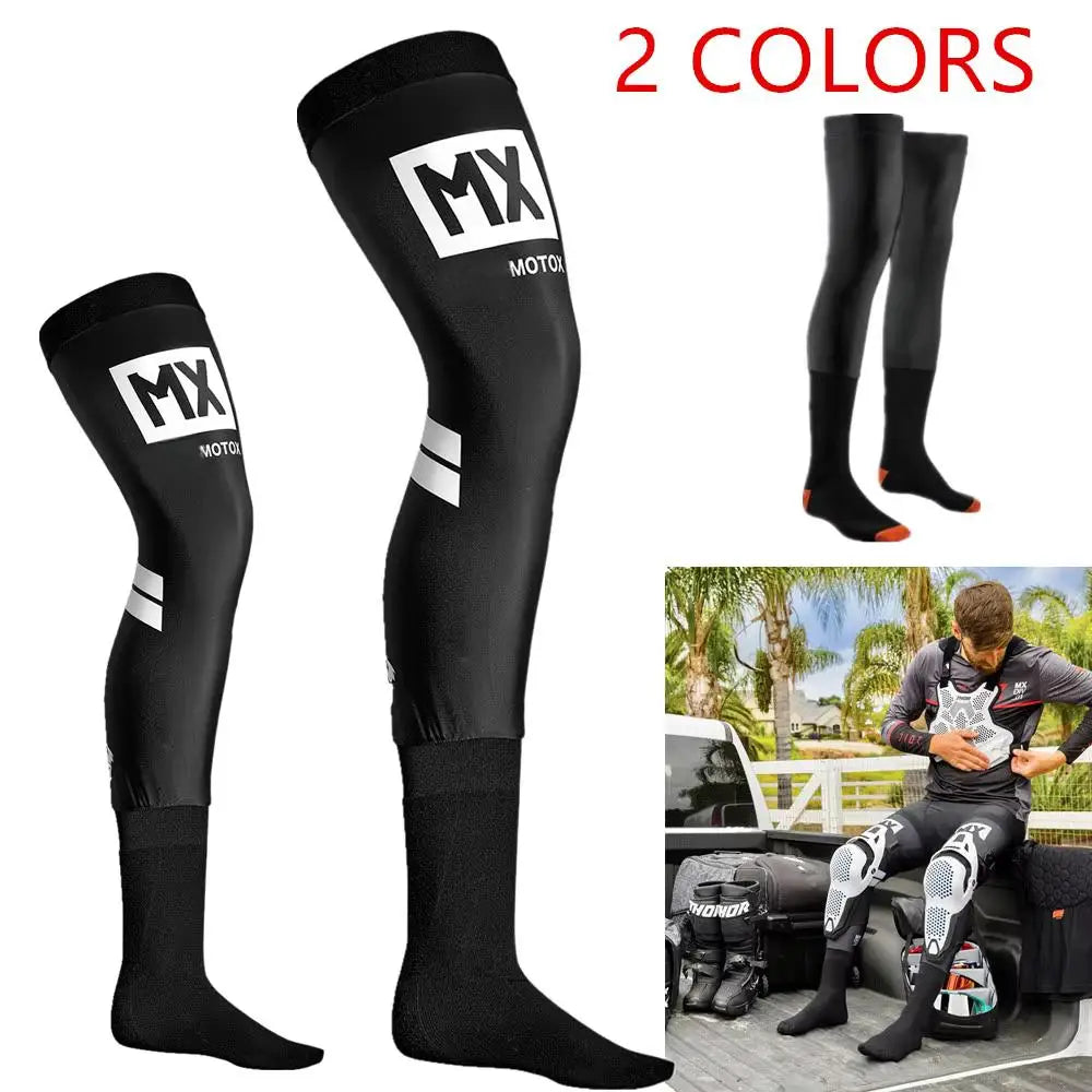 Podium 24 Motorcycle Compression Knee Brace Socks - Motocross Enduro MTB ATV MX Knee Protection Sport Socks