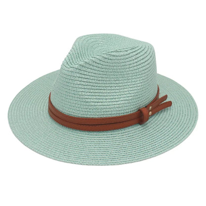 Breathable Straw Panama Hat - European American Style Jazz Sun Hat for Beach & Leisure