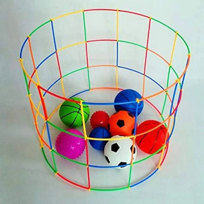 Colorful Straws and Connectors Building Set - Educational Engineering Toy for Motor Skills Development