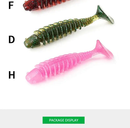 SUNMILE Artificial Soft Bait Fishing Worms - 4cm/0.6g - 20 Piece Set - Rock Fishing Wobblers for Perch, Trout & Bass