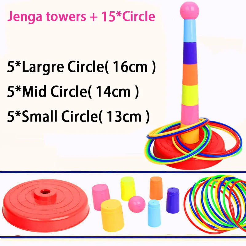 Ring Toss Game Set - Stacking Circle Toys for Kids Indoor/Outdoor Fun - Parent-Child Interactive Educational Gift