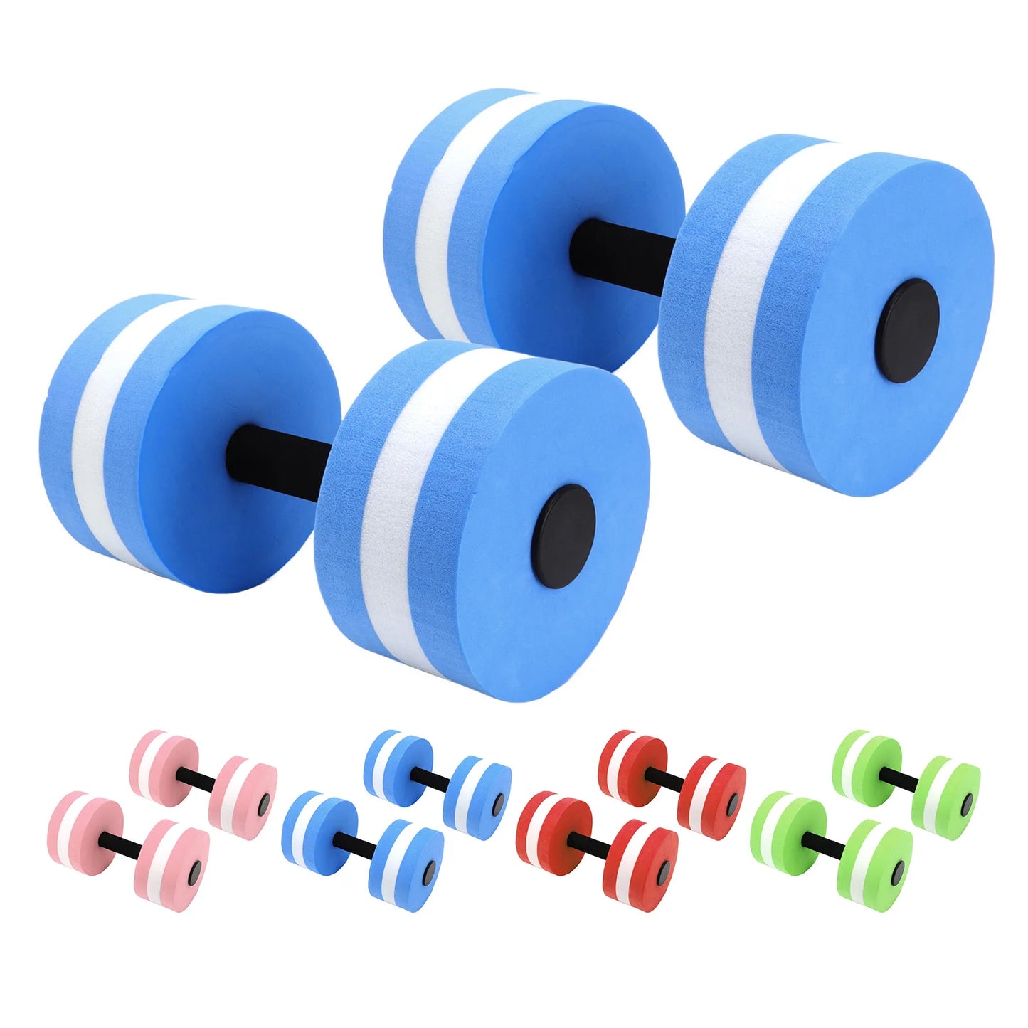 2pcs EVA Water Floating Dumbbells - 15cm x 27cm Foam Aquatic Fitness Weights for Pool Aerobics & Water Exercise