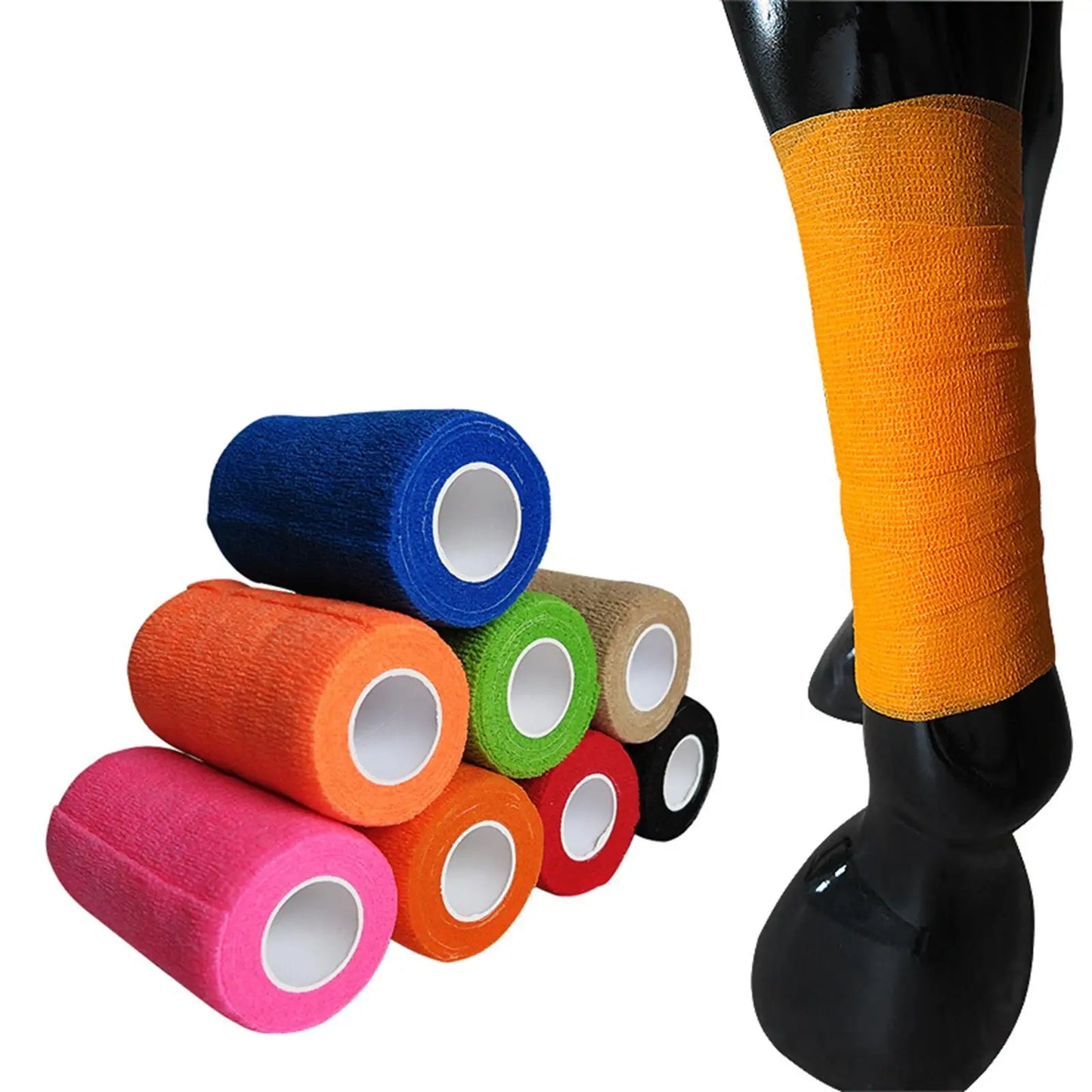 Self-Adherent Vet Wrap 4" - Elastic Athletic Tape for Horses, Pets, and Sports Use