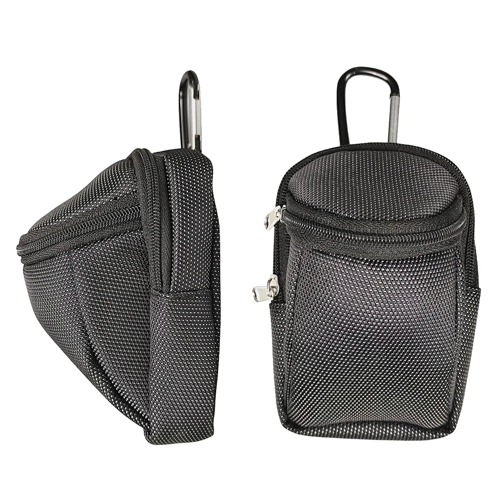 Portable Mini Golf Ball Waist Bag - Nylon Park Golf Ball Holder with Hook for Outdoor Sports