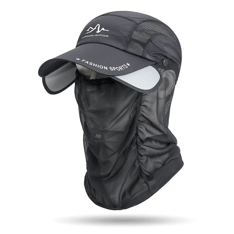 360° Portable Fishing Sun Hat - Detachable Adjustable Outdoor Sun Protection for Cycling & Hiking