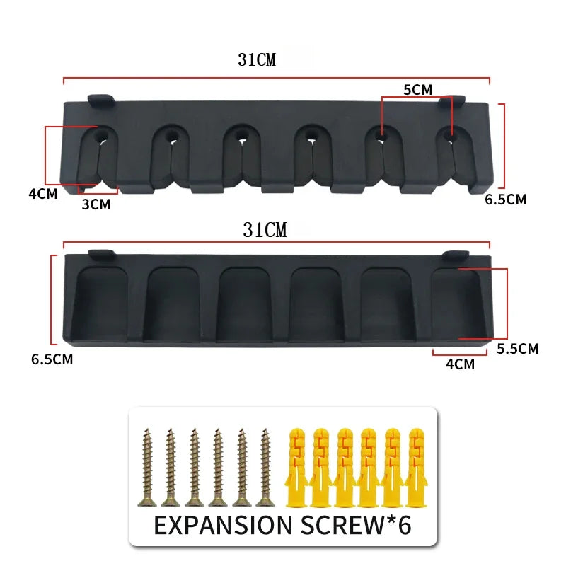 6-Hole Wall-Mounted Fishing Rod Holder - Vertical & Horizontal Display Rack