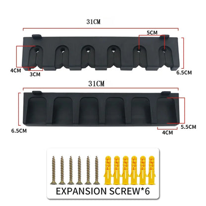 6-Hole Wall-Mounted Fishing Rod Holder - Vertical & Horizontal Display Rack