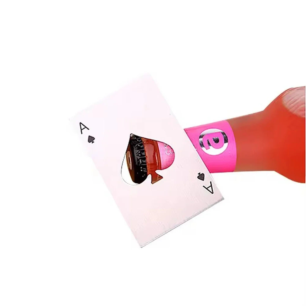 Stainless Steel Playing Card Bottle Opener - Ace of Spades Credit Card Size Beer & Wine Opener
