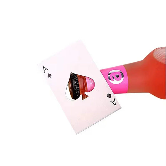 Stainless Steel Playing Card Bottle Opener - Ace of Spades Credit Card Size Beer & Wine Opener