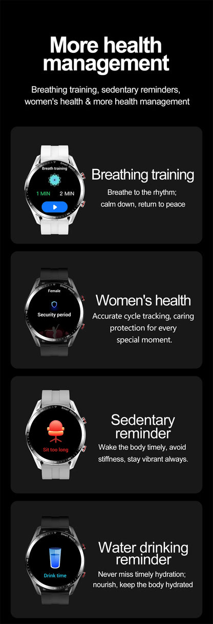 1.53" Full Touch Screen Smart Watch - Multi-Sport Mode with ECG+PPG, Waterproof & Bluetooth Call