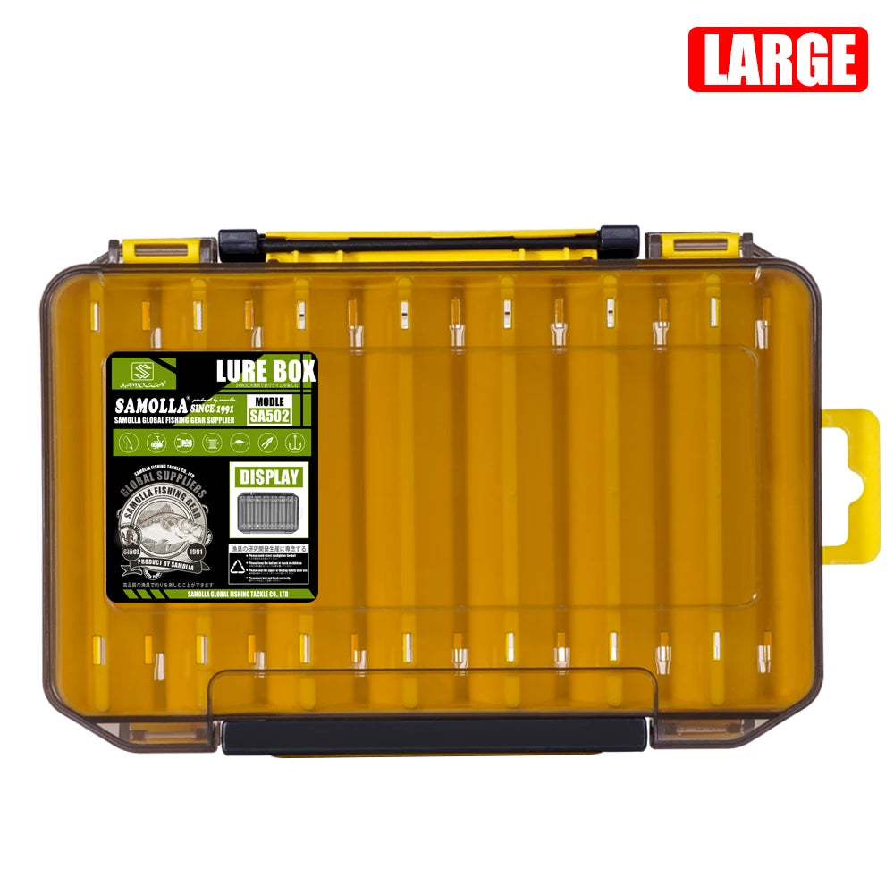 SAMOLLA Dual-Compartment Fishing Tackle Organizer - Premium Compact Storage Box for Lures, Hooks & Baits with Durable Construction