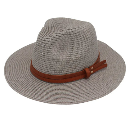 Breathable Straw Panama Hat - European American Style Jazz Sun Hat for Beach & Leisure