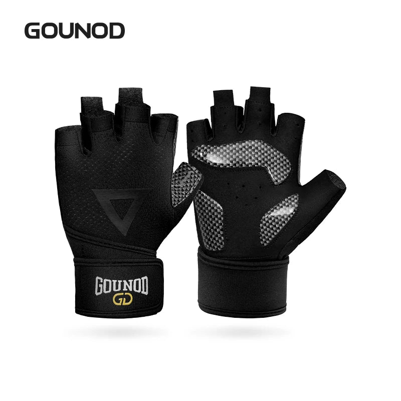 GOUNOD Breathable Anti-Slip Weightlifting Gloves with Wrist Support - Professional Gym Gloves for Bodybuilding, Powerlifting & Fitness Training