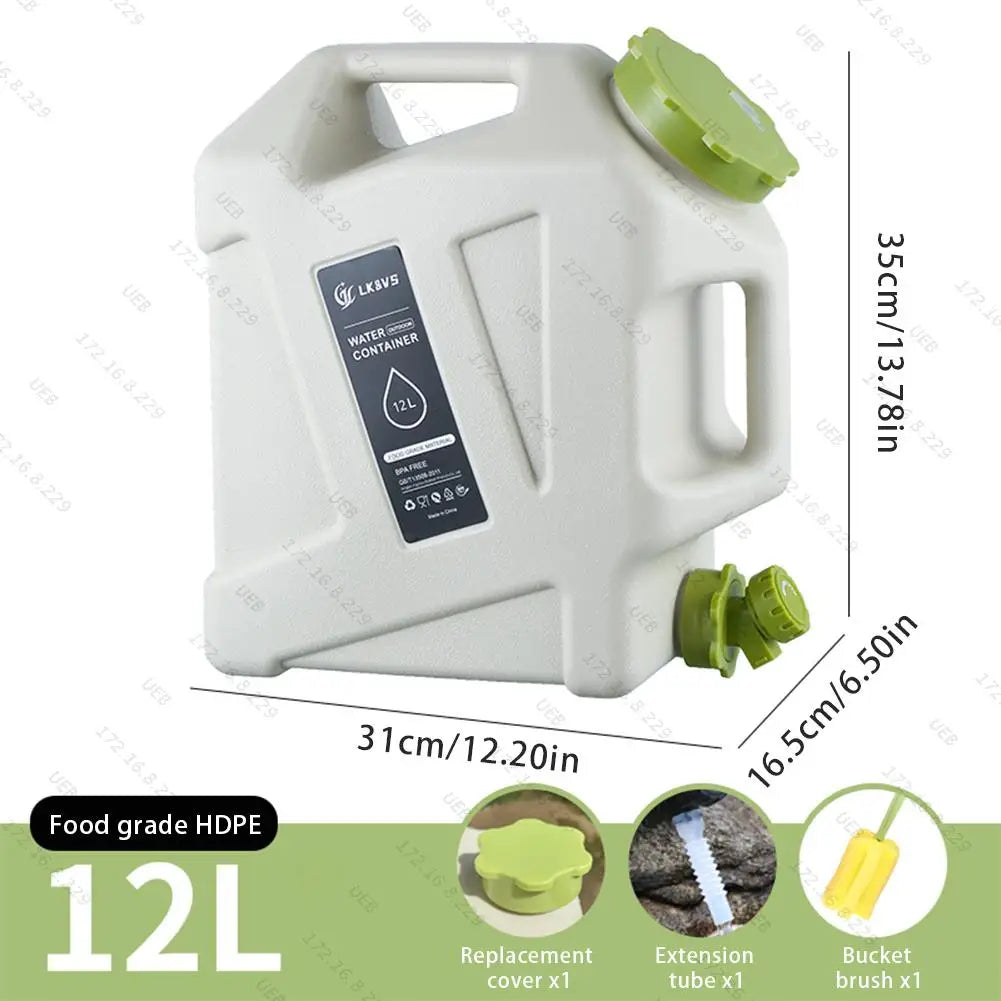 Portable Water Container with Electric Pump - 11L/12L Camping Water Dispenser for Outdoor Use