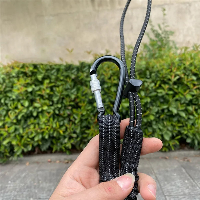 Anti-Fall Safety Lanyard with Carabiner Hook - Bungee Tether Tool Rope for Climbing, Aerial Work & Working at Heights Accessories
