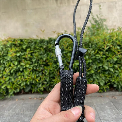 Anti-Fall Safety Lanyard with Carabiner Hook - Bungee Tether Tool Rope for Climbing, Aerial Work & Working at Heights Accessories