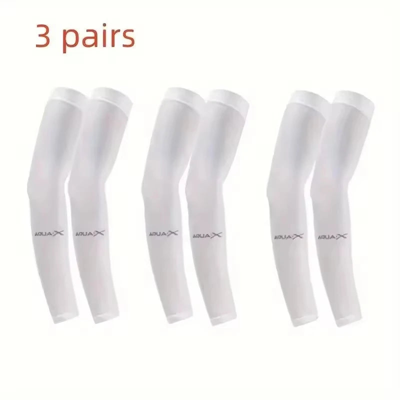 UV Protection Ice Silk Arm Sleeves - Men's Cooling Sports Arm Covers for Cycling, Running & Outdoor Fitness