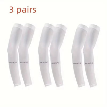 UV Protection Ice Silk Arm Sleeves - Men's Cooling Sports Arm Covers for Cycling, Running & Outdoor Fitness