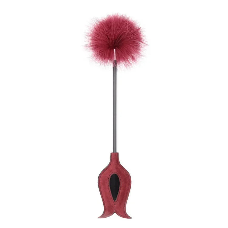 Red Leather Horse Riding Crop - Professional Equestrian Training Whip