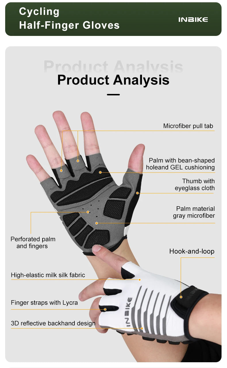 Half-Finger Gel Cycling Gloves - Shockproof Padded Sport Gloves for Men & Women