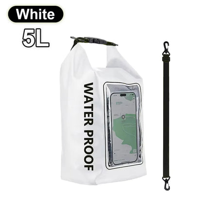 PVC Waterproof Dry Bag 2L - Touch Screen Phone Pouch for Swimming Rafting Surfing Boating - Shoulder Bag