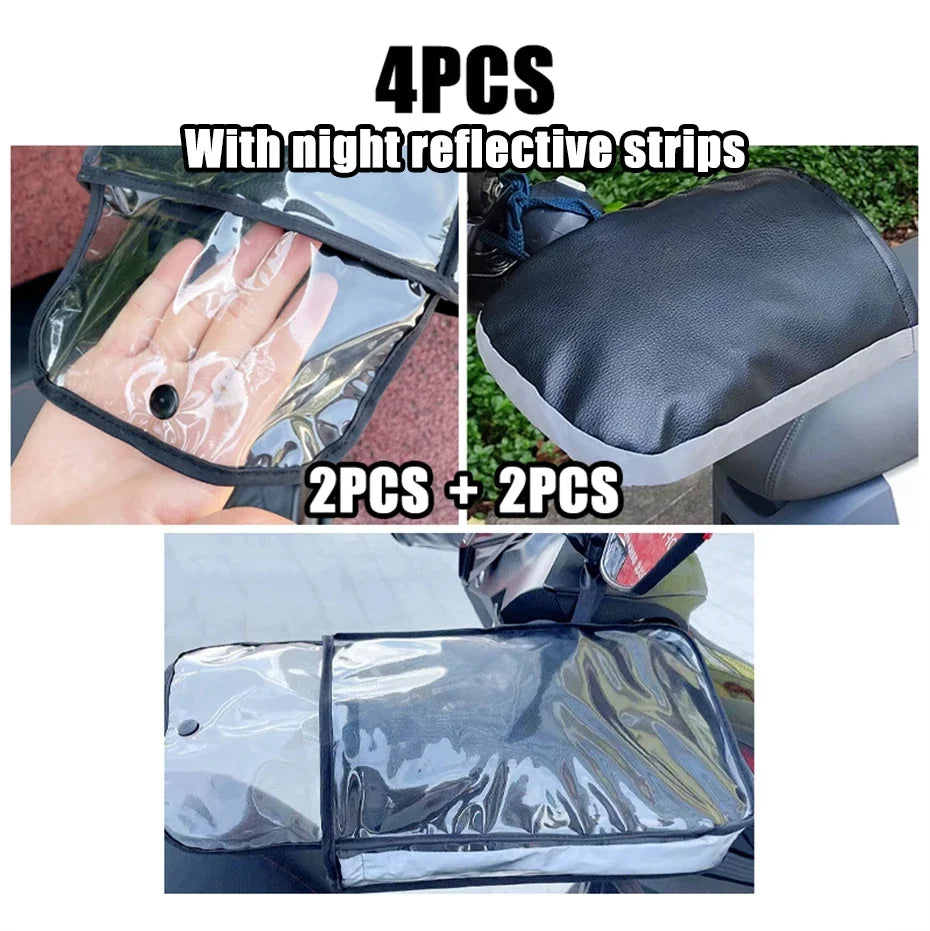 Waterproof Winter Handlebar Muffs - Motorcycle & Bicycle Hand Warmers