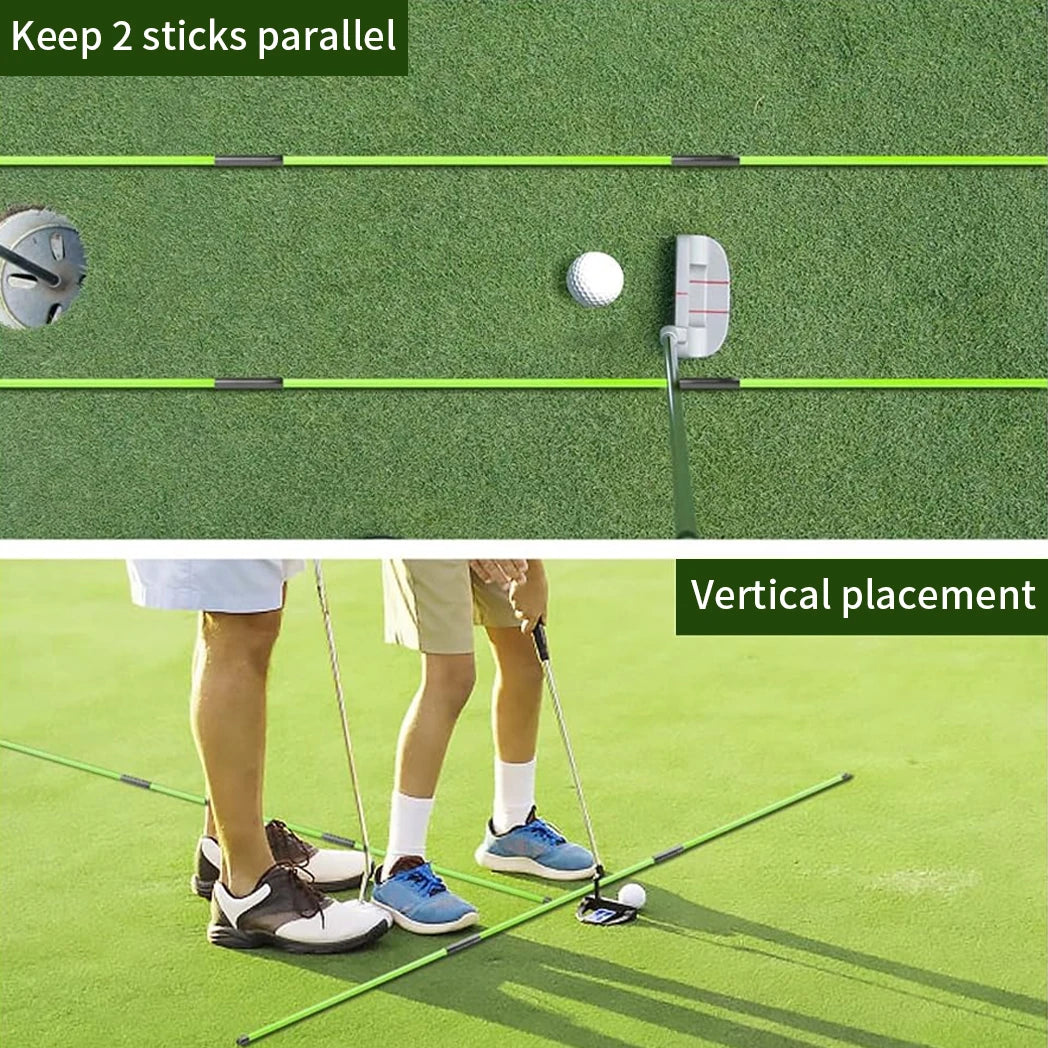 Golf Alignment Sticks 2-Pack - 48" Foldable Practice Rods for Portable Training
