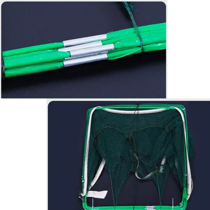 Folding Crayfish Trap - Multi-Purpose Fishing Net for Crab, Shrimp, Smelt & Eels - Casting Tackle Cage
