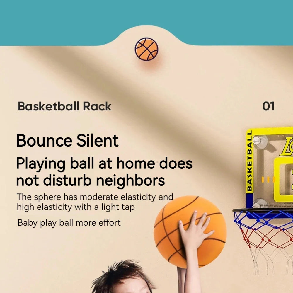 Silent Foam Basketball - 18cm Indoor Safe Soft Squeezable Ball - No Noise Training Toy for Kids