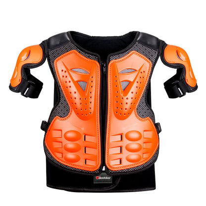 Kids Full Body Motorcycle Armor Set - Protective Vest Jacket with Kneepads for Motocross Riding