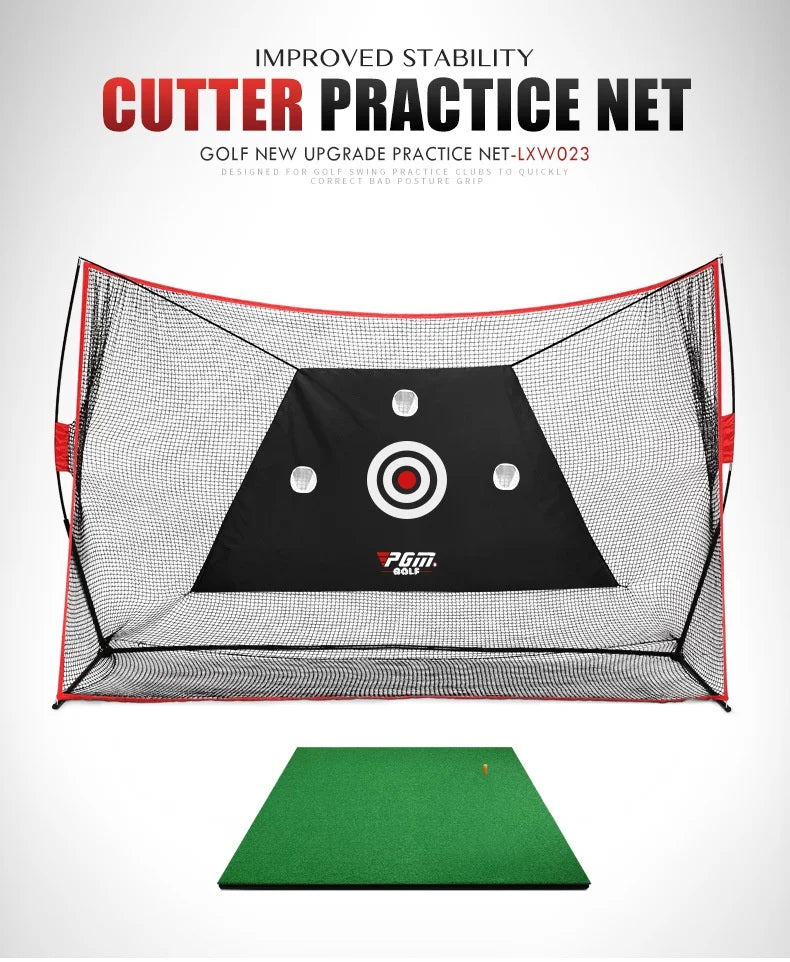 3M Golf Practice Net Set - Indoor/Outdoor Multi-Function Trainer for Swing, Chipping, and Cutting Practice