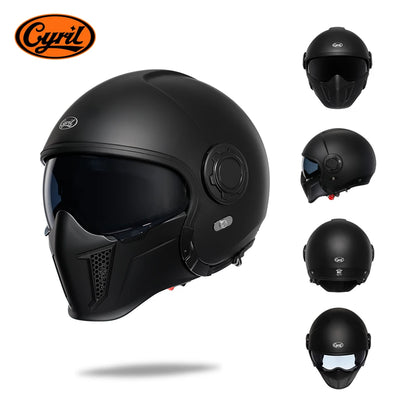 Modular Motorcycle Helmet - Full Face/Open Face 3/4 Dual Visor Helmet (ECE/DOT Certified, Unisex)