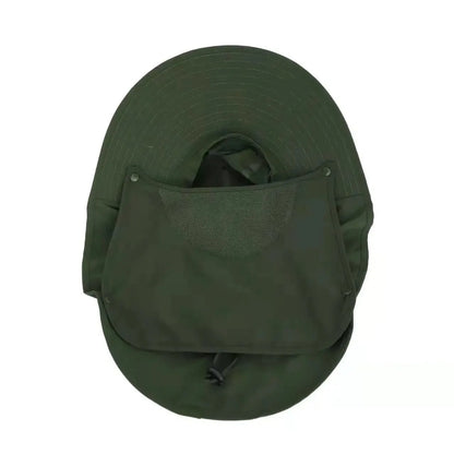 Unisex Wide Brim Safari Hat with Cooling Neck Flap - Sun Protection Baseball Cap for Outdoor Hiking and Fishing