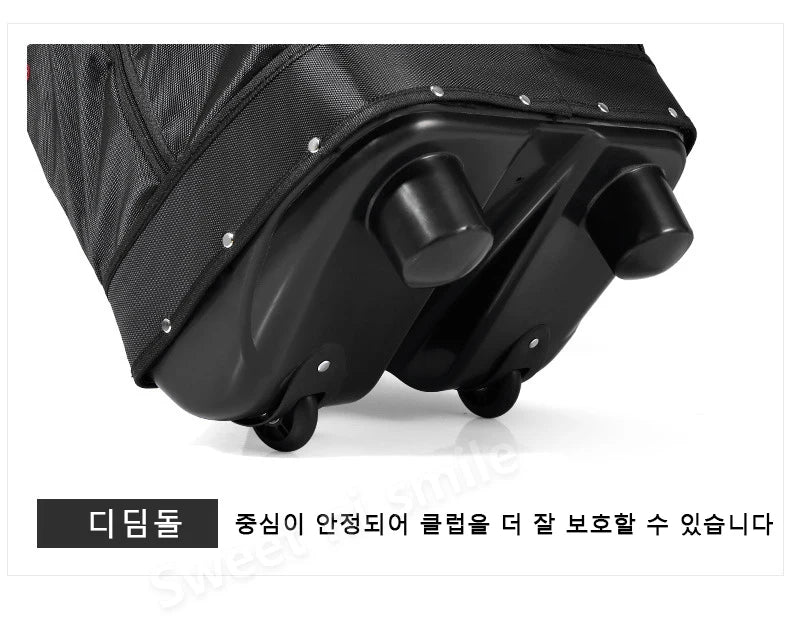 Golf Travel Bag with Wheels - Foldable Airline Golf Club Cover with Padded Straps for Air Travel