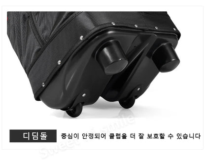 Golf Travel Bag with Wheels - Foldable Airline Golf Club Cover with Padded Straps for Air Travel