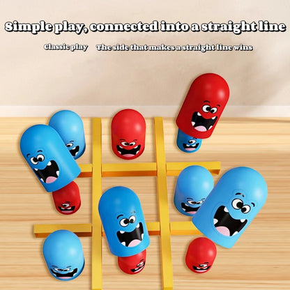 Tic Tac Toe Strategy Board Game - Big Eat Small Educational Thinking Game for Kids - Parent-Child Interactive Learning Toy - Christmas Gift