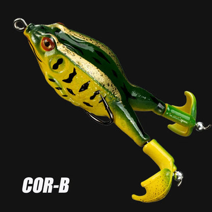 Topwater Bass Fishing Lure - Soft Frog with Double Propeller Legs - Freshwater Bait for Bass, Snakehead & Pike