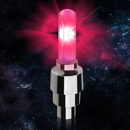 LED Tire Valve Cap Lights - Waterproof Neon Flash Lamp for Car, Motorcycle & Bicycle Wheels (2/4 Pack)