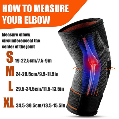 Compression Elbow Support Sleeve - Adjustable Brace for Tendonitis, Tennis Elbow, Golf & Joint Pain Relief