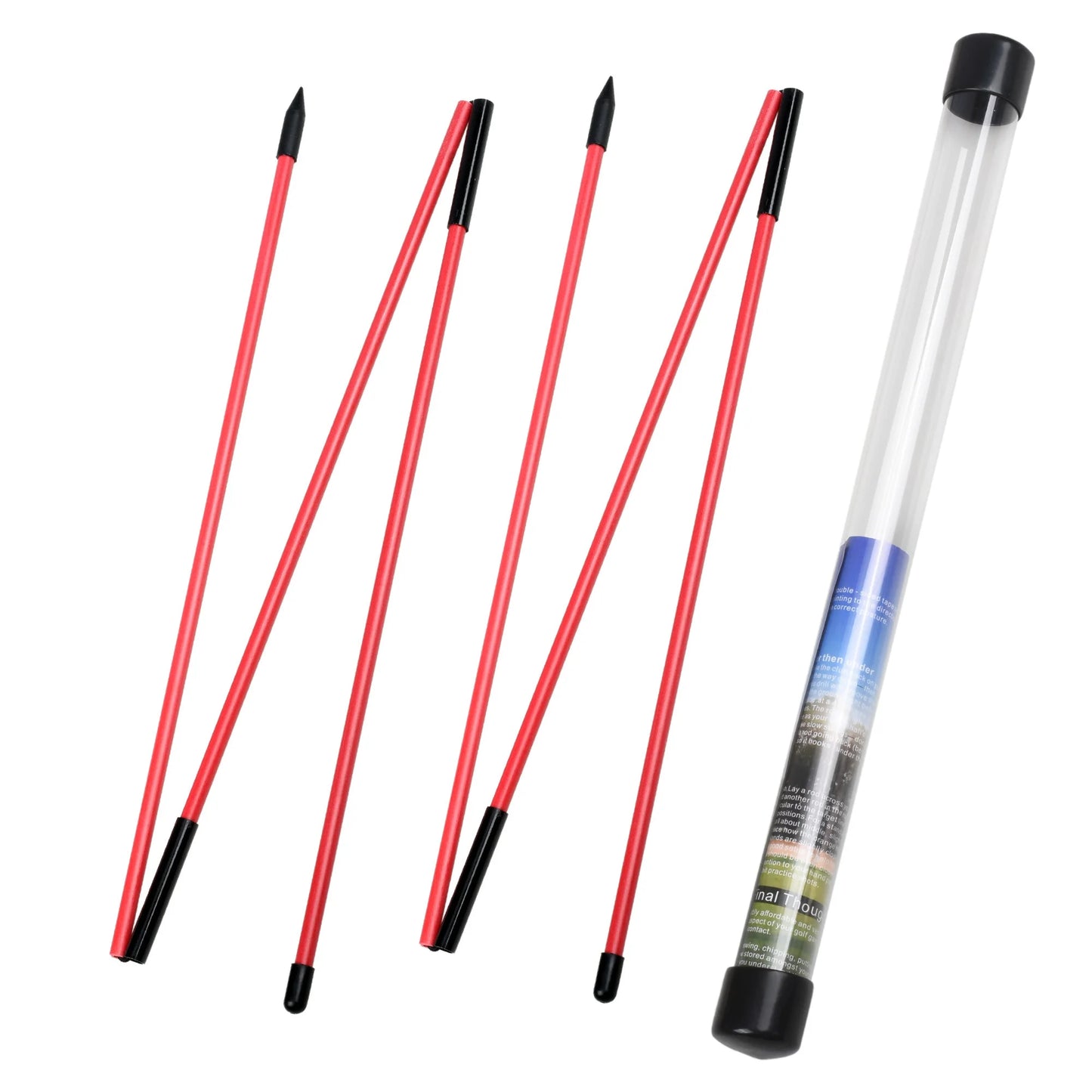 Golf Alignment Sticks - 2 Sets of 48inch Practice Rods - Collapsible & Portable - 6 Colors Available