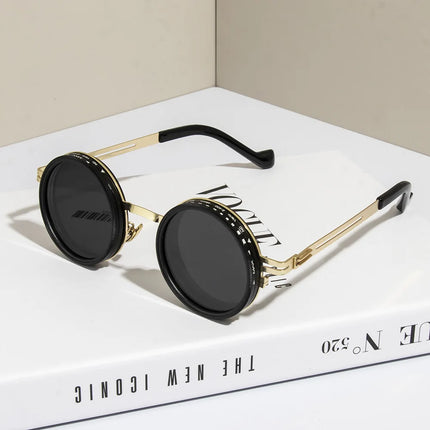 ND9 Adjustable Dimming Polarized Round Sunglasses - UV400 Protection Retro Punk Outdoor Eyewear for Men & Women Fishing