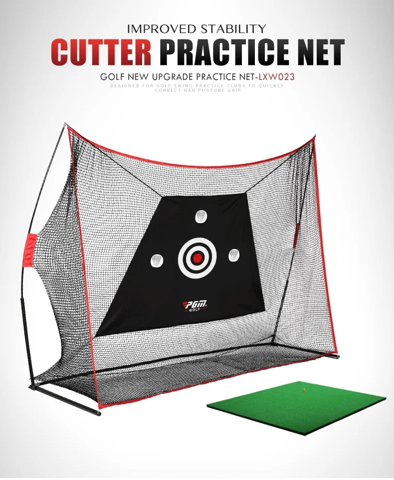 3M Golf Practice Net Set - Indoor/Outdoor Multi-Function Trainer for Swing, Chipping, and Cutting Practice