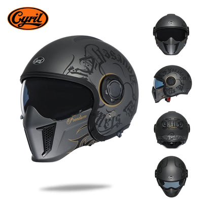 Modular Motorcycle Helmet - Full Face/Open Face 3/4 Dual Visor Helmet (ECE/DOT Certified, Unisex)