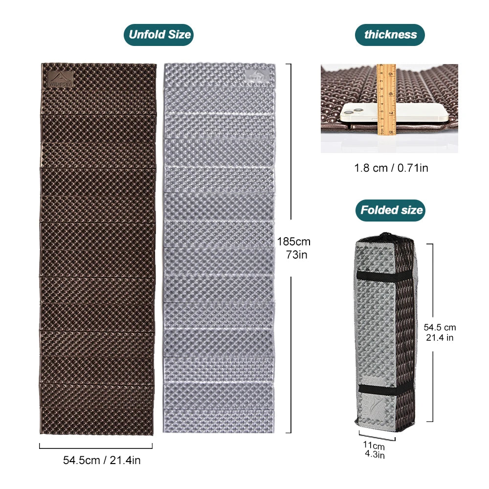 Ultralight Folding Camping Pad - Portable Foam Sleeping Mat with Storage Bag for Hiking & Backpacking