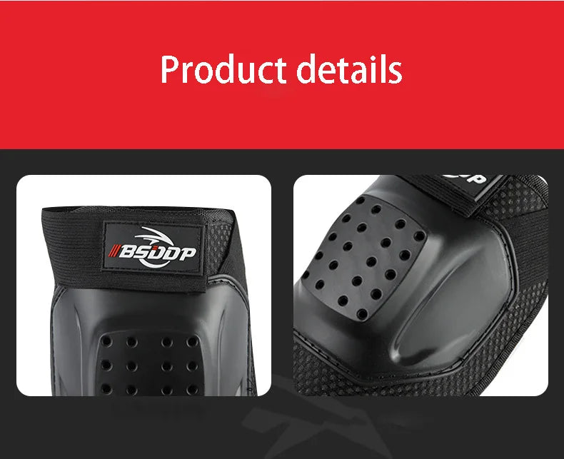 Motorcycle Knee and Elbow Pads - 4-Piece Breathable Racing Protection Set for Off-Road and Outdoor Sports